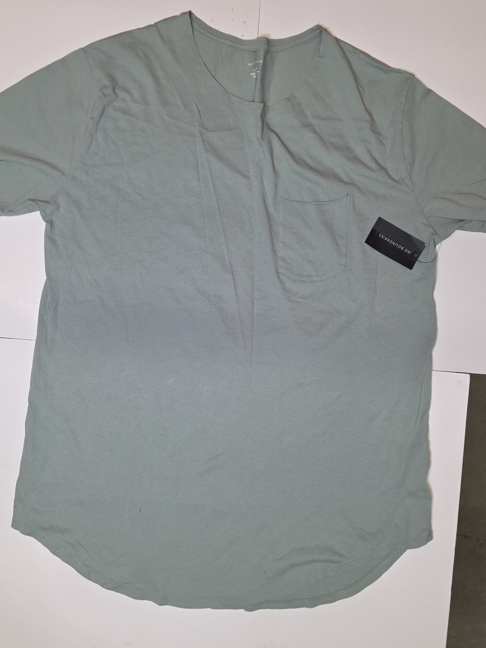 No Boundaries Sage Green Short Sleeve Pocket Tee